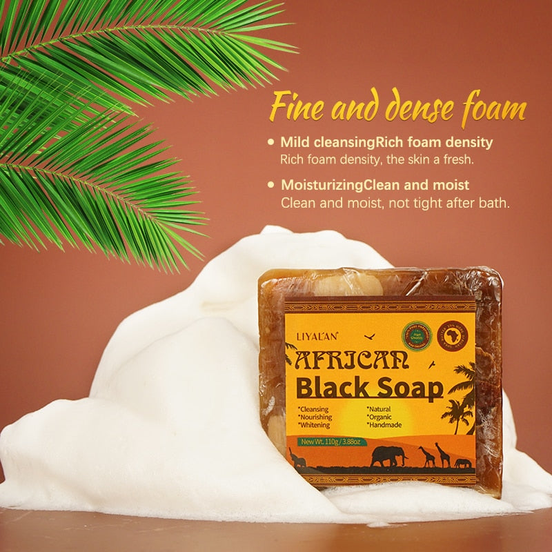2pc 100% Natural Organic Skin Care Handmade Raw African Black Soap - JuViLu Essentials