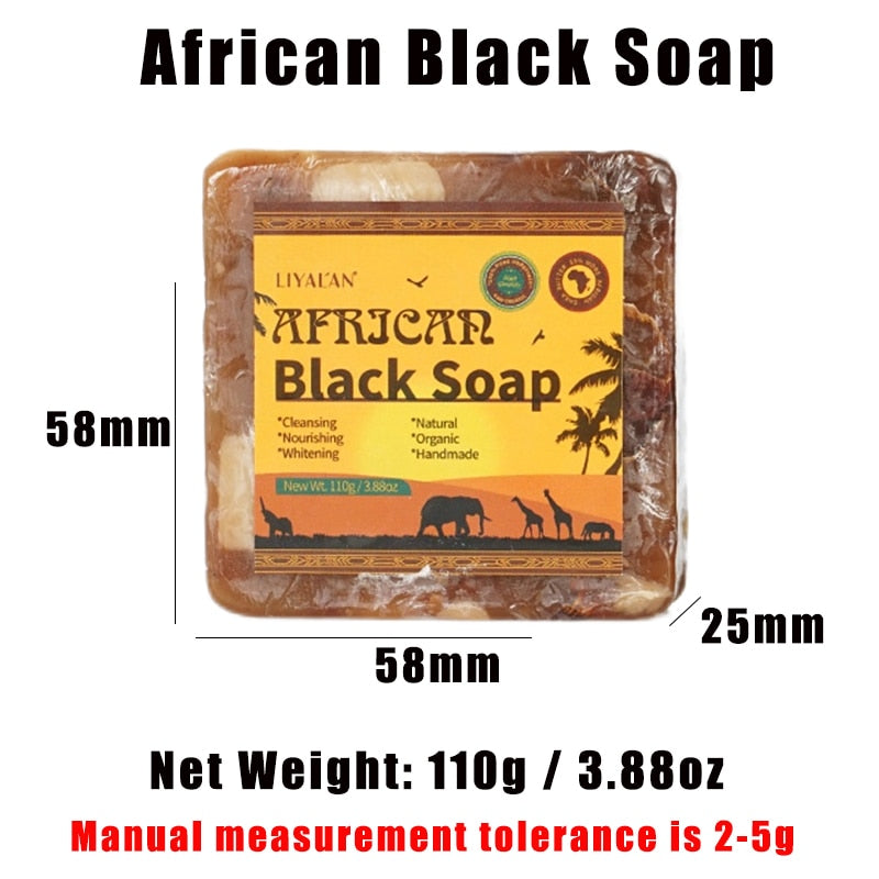 2pc 100% Natural Organic Skin Care Handmade Raw African Black Soap - JuViLu Essentials